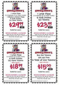 Chuck E Cheese Coupons in Tyler Texas